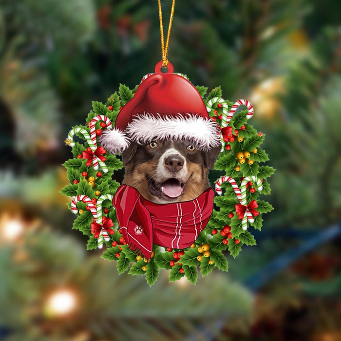 Australian Shepherd 3-Xmas Bandana Hanging Christmas Plastic Hanging Ornament, Christmas Ornament Gift, Christmas Gift, Christmas Decoration