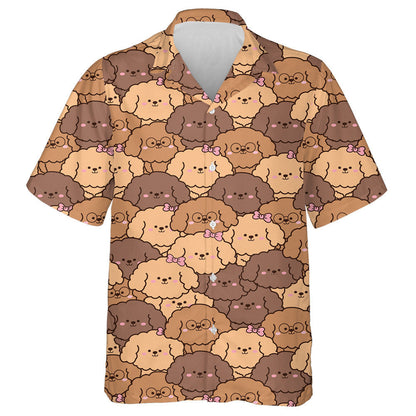 Friendly Baby Dogs Character In Cartoon Background Hawaiian Shirt, Hawaiian Shirt Gift, Christmas Gift