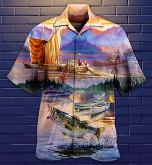 Fishing Under Sunset - Hawaiian Shirt_ Hawaiian Shirt Gift, Christmas Gift