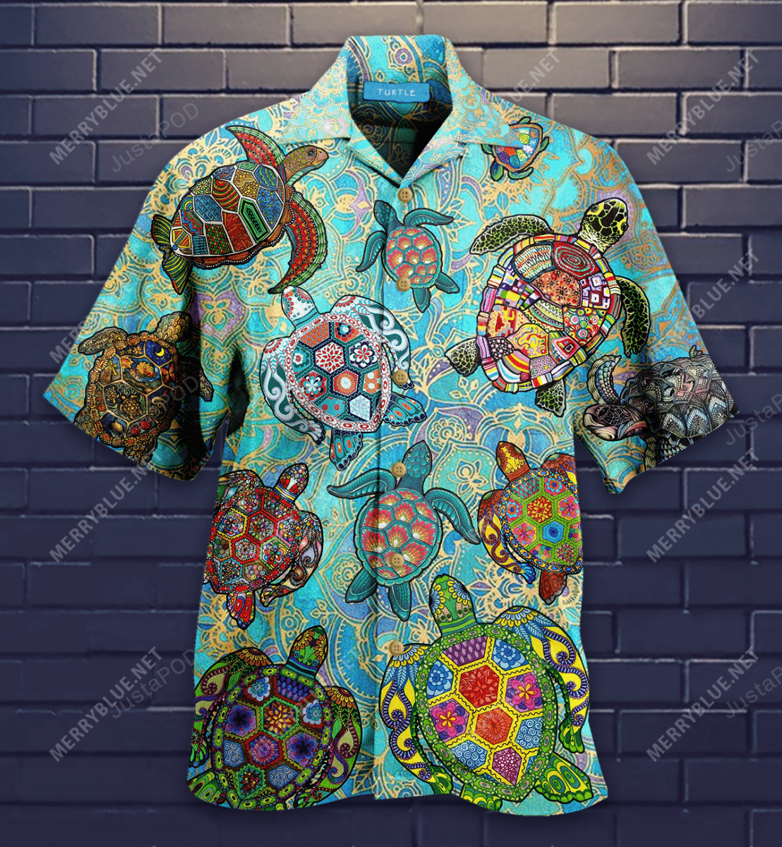 Mandala Turtle Hawaiian Shirt, Hawaiian Shirt Gift, Christmas Gift