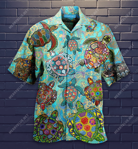 Mandala Turtle Hawaiian Shirt, Hawaiian Shirt Gift, Christmas Gift