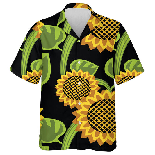 Pretty Blooming Sunflower On A Contrasting Background Hawaiian Shirt, Hawaiian Shirt Gift, Christmas Gift