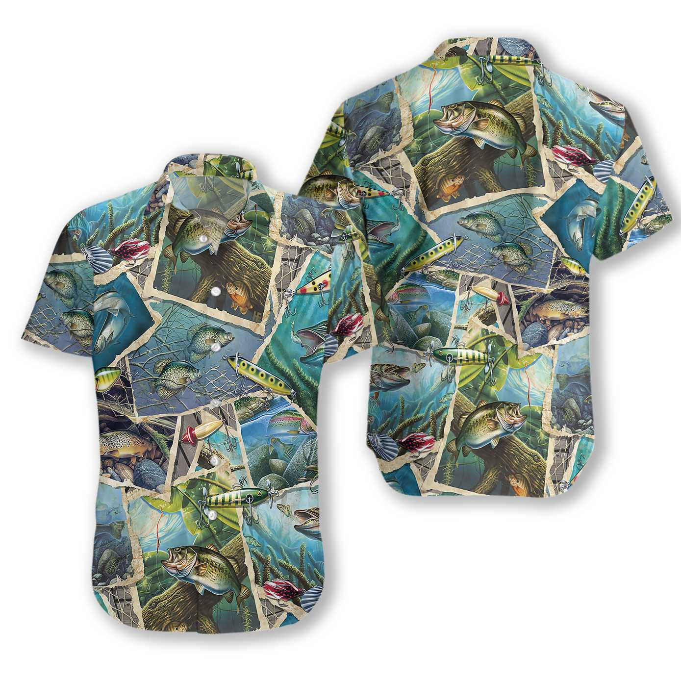 Fishing Multiple Frames Pattern Beautiful Design Hawaiian Shirt,Hawaiian Shirt Gift, Christmas Gift