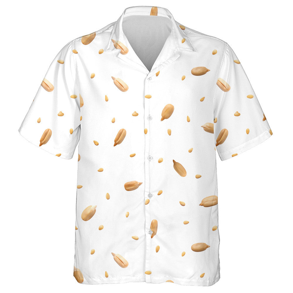 Tiny Sunflower Seeds Floaties On White Background Hawaiian Shirt, Hawaiian Shirt Gift, Christmas Gift