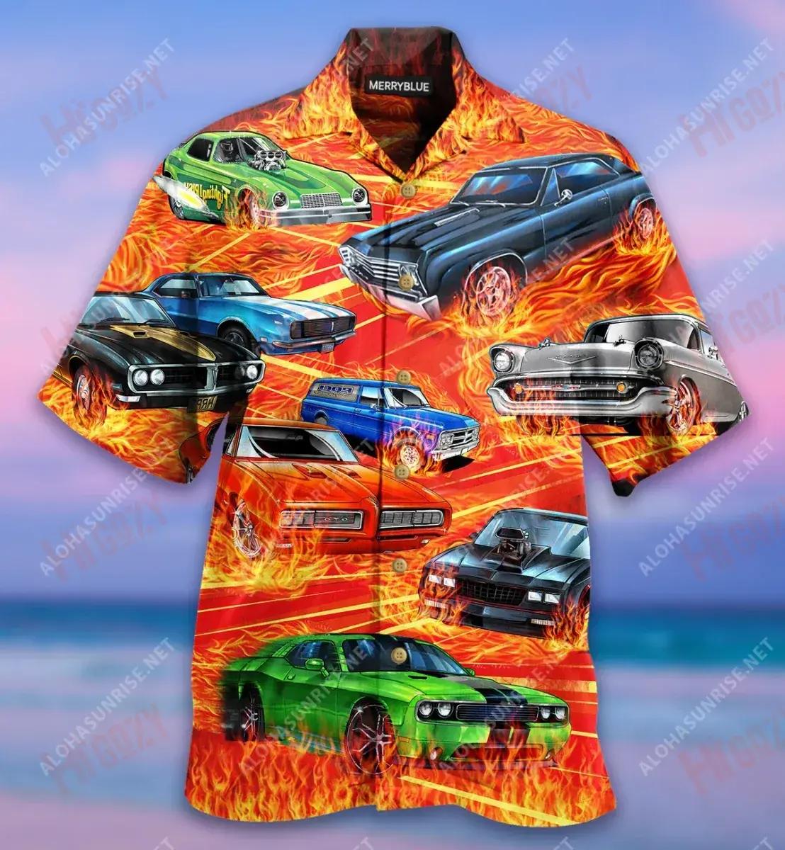 Amháin Níos Mó Car Rásaíocht Gluaisteán Léine Haváís Unisex Aigéan Aloha Léinte Saincheaptha Haváis Patrún Léine Haváís, Bronntanais Léine haváíais, Bronntanas Nollag