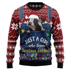 Just A Girl Who Loves Christmas And Cows Christmas Sweater,Christmas Ugly Sweater,Christmas Gift,Gift Christmas 2024