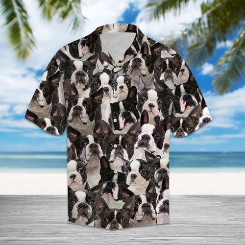 Boston Terrier Hawaiian Shirt Summer ,Hawaiian Shirt Gift, Christmas Gift