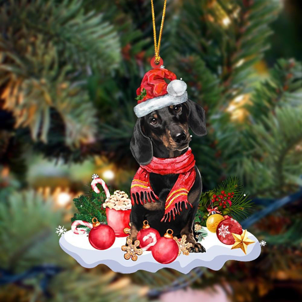 BLACK Dachshund-Better Christmas Hanging Christmas Plastic Hanging Ornament, Christmas Ornament Gift, Christmas Gift, Christmas Decoration