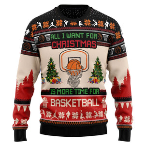All I Want For Christmas Is More Time For Basketball G5115 Ugly Christmas  Sweater Christmas Tshirt Hoodie Apparel,Christmas Ugly Sweater,Christmas Gift,Gift Christmas 2022