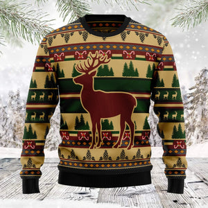 Deer Pattern unisex womens & mens, couples matching, friends, deer lover, funny family ugly christmas holiday sweater gifts,Christmas Ugly Sweater