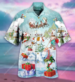 Daddy Bear Christmas Short Short Sleeve Shirt Summer Aloha Shirt, Hwaiian For Gift