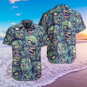 Zombie Hawaiians Green Awesome Design Hawaiian Shirt  For Men & Women  Adult, Hawaiian Shirt Gift, Christmas Gift