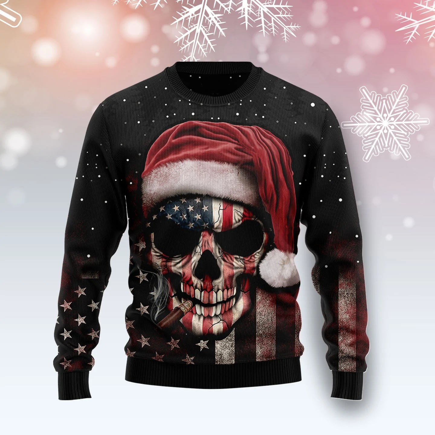 Amazing Skull Nollag unisex ban &amp; fir, lánúin ag meaitseáil, cairde, teaghlaigh greannmhar bronntanais geansaí gránna saoire na Nollag