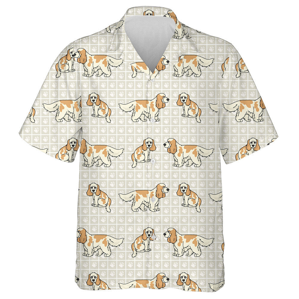 Cute Cocker Spaniel And Puppy Breed Dog Hawaiian Shirt, Hawaiian Shirt Gift, Christmas Gift