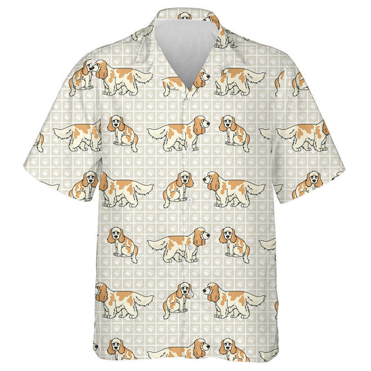 Cute Cocker Spaniel And Puppy Breed Dog Hawaiian Shirt, Hawaiian Shirt Gift, Christmas Gift