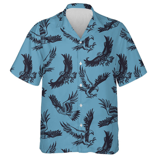 Angry Black Eagles Flying In The Sky Hawaiian Shirt, Hawaiian Shirt Gift, Christmas Gift