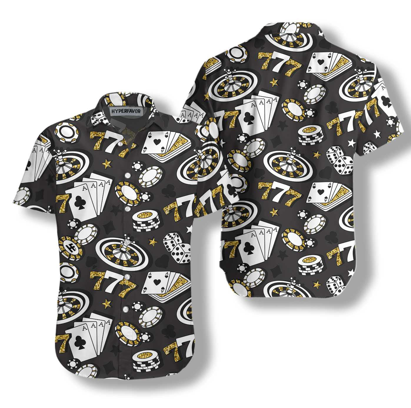 Playing Chip Cards Poker Design Hawaiian Shirt,Hawaiian Shirt Gift, Christmas Gift