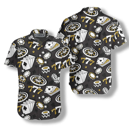 Playing Chip Cards Poker Design Hawaiian Shirt,Hawaiian Shirt Gift, Christmas Gift