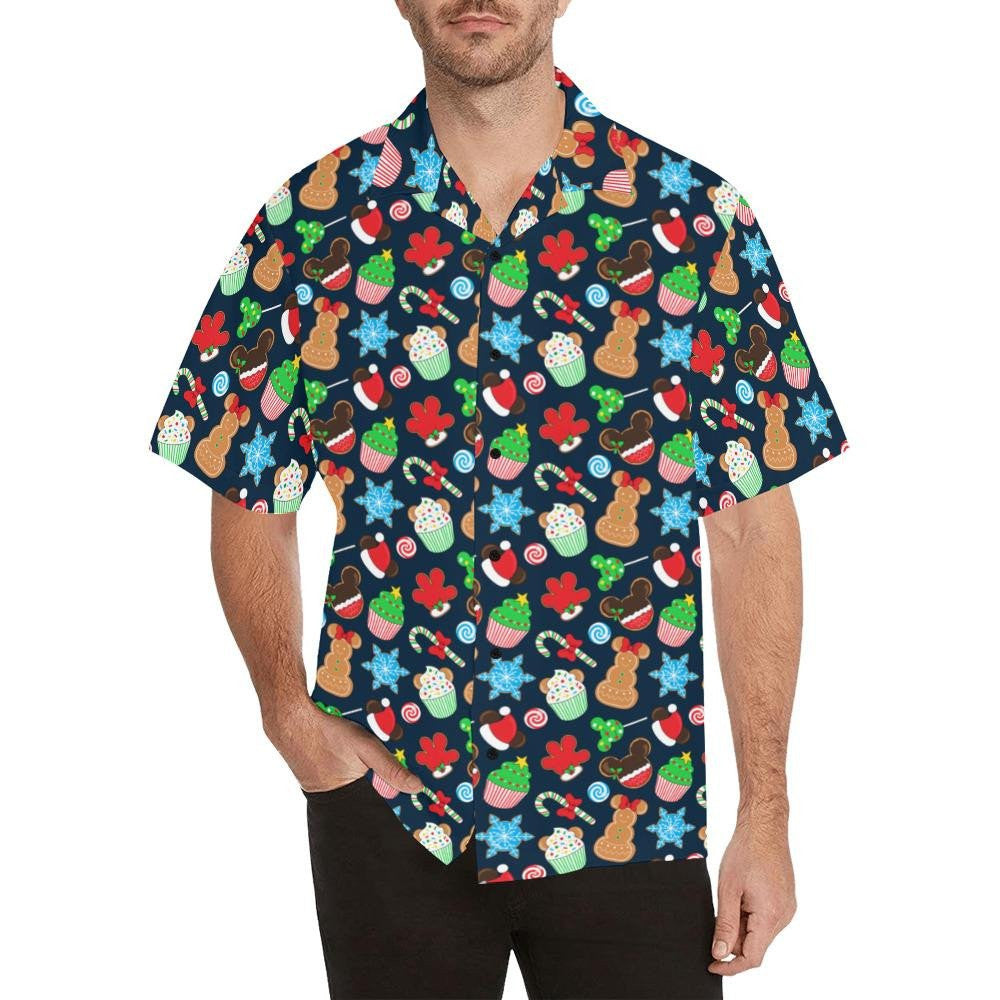 Cute Pattern Christmas Desserts Design Hawaiian Shirt,Hawaiian Shirt Gift, Christmas Gift
