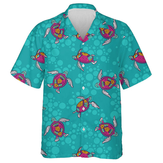 Turtar Aigéin Ornáideacha Léine Haváíach Gorm Eitneach Tarraingthe, Bronntanas Léine Haváíais, Bronntanas Nollag