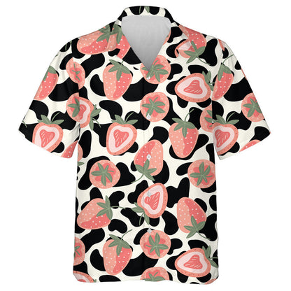 Plump Cow And Clouds On White Background Hawaiian Shirt, Hawaiian Shirt Gift, Christmas Gift