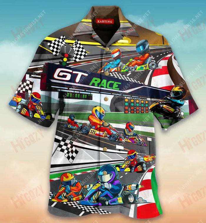 Amazing Kart Racing Short Sleeve Shirt Hobbies Aloha Shirt Custom Hawaiian Shirts Hawaiian Shirt Pattern, Hawaiian Shirt Gift, Christmas Gift