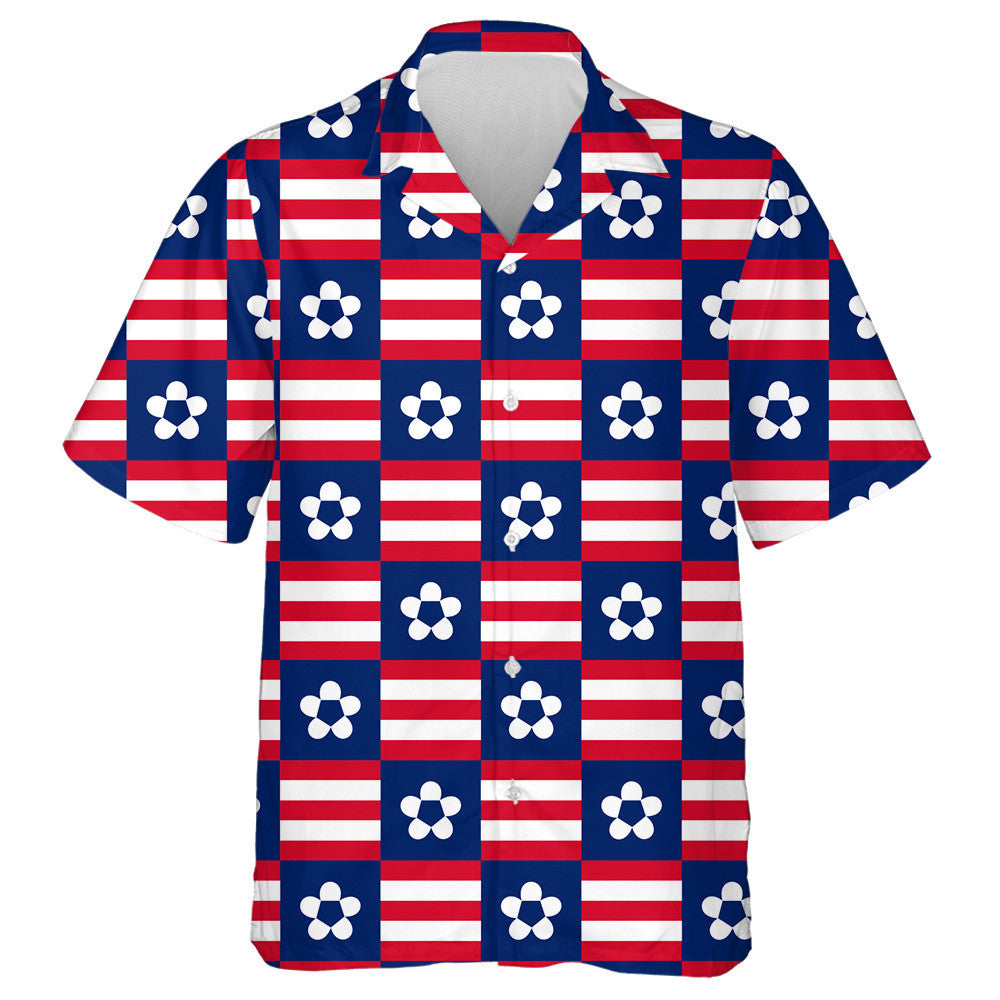 Bláth gleoite Ar Bhloic Datha I Stíl Léine Haváích Bhratach Mheiriceá, Bronntanas Léine Haváí, Bronntanas Nollag