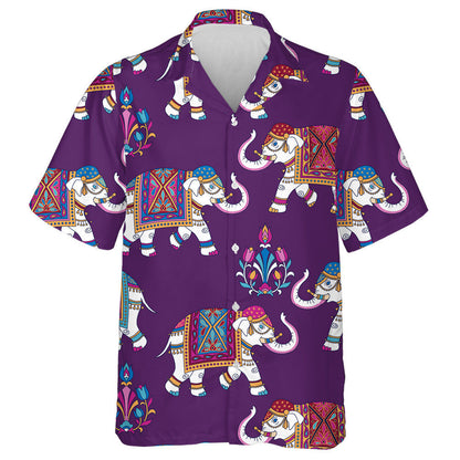 Eilifintí Greannmhar Agus Eilimintí Bláthanna ar Chúlra Violet Léine Haváí, Bronntanas Léine Haváíais, Bronntanas Nollag