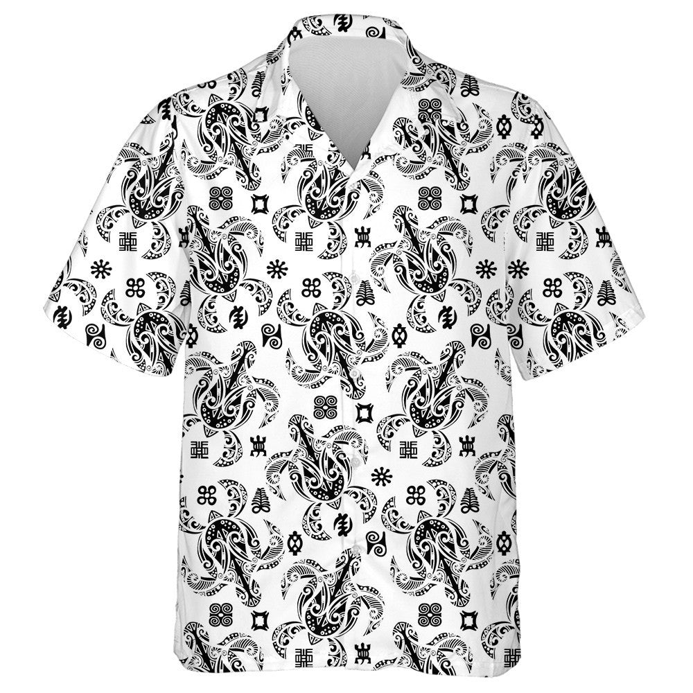 Sea Turtle Indigenous Tribal Polynesian Style Hawaiian Shirt, Hawaiian Shirt Gift, Christmas Gift