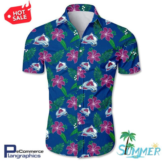 Colorado Avalanche All Over Print Aloha Shirt Hawaiian Aloha Shirt Hawaiian Shorts Beach Short Shirt, Hwaiian For Gift