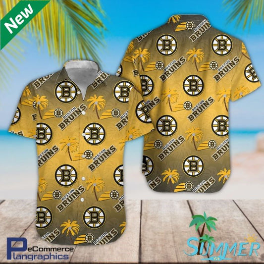 Boston Bruins Hockey Team Aloha Shirt Hawaiian Aloha Shirt Hawaiian Shorts Beach Short Shirt,Hawaiian Shirt Gift, Christmas Gift