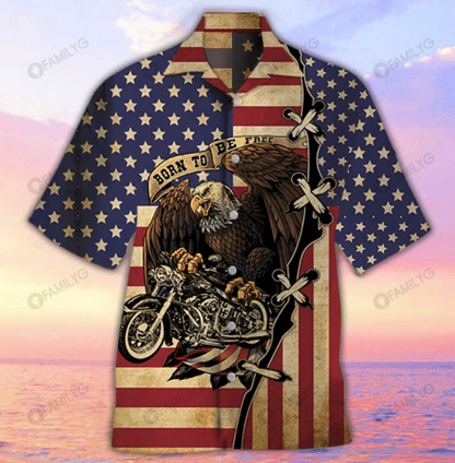 Hawaiian Motorcycle Shirts - Classic Motor Ride Born To Be Free Hawaiian Shirt, Hawaiian Shirt Gift, Christmas Gift