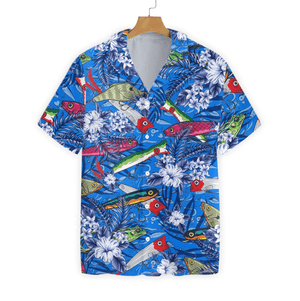 Where The Blue Fish Pattern Hawaiian Shirt, Hwaiian For Gift