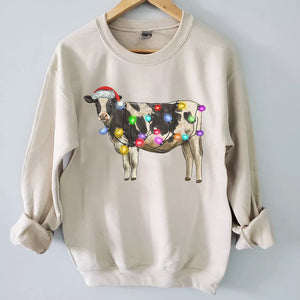 Cute Cow Christmas Sweatshirt, Christmas Sweatshirt, Christmas Shirt,Christmas Sweatshirt Cute, Christmas Winter Sweatshirt