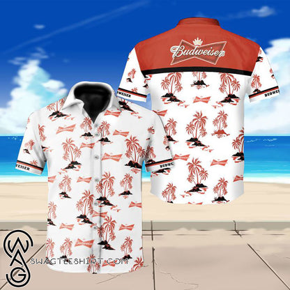 Budweiser Beer Floral Hawaiian Shirt,Hawaiian Shirt Gift, Christmas Gift