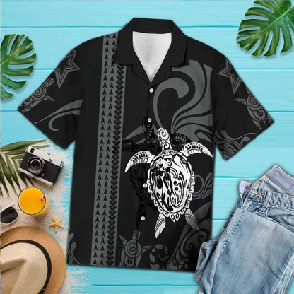 Black And White Maori Art Design Hawaiian Shirt, Hawaiian For Gift