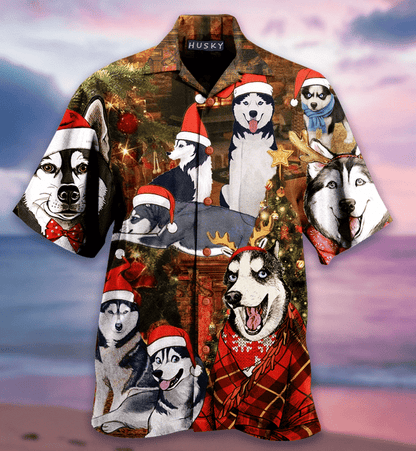 Christmas With Husky Hawaiian Shirt_Hawaiian Shirt Gift, Christmas Gift