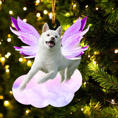 Shiba Inu and wings gift for her gift for him gift for Cream Shiba Inu lover ornament, Christmas Gift, Christmas Decoration