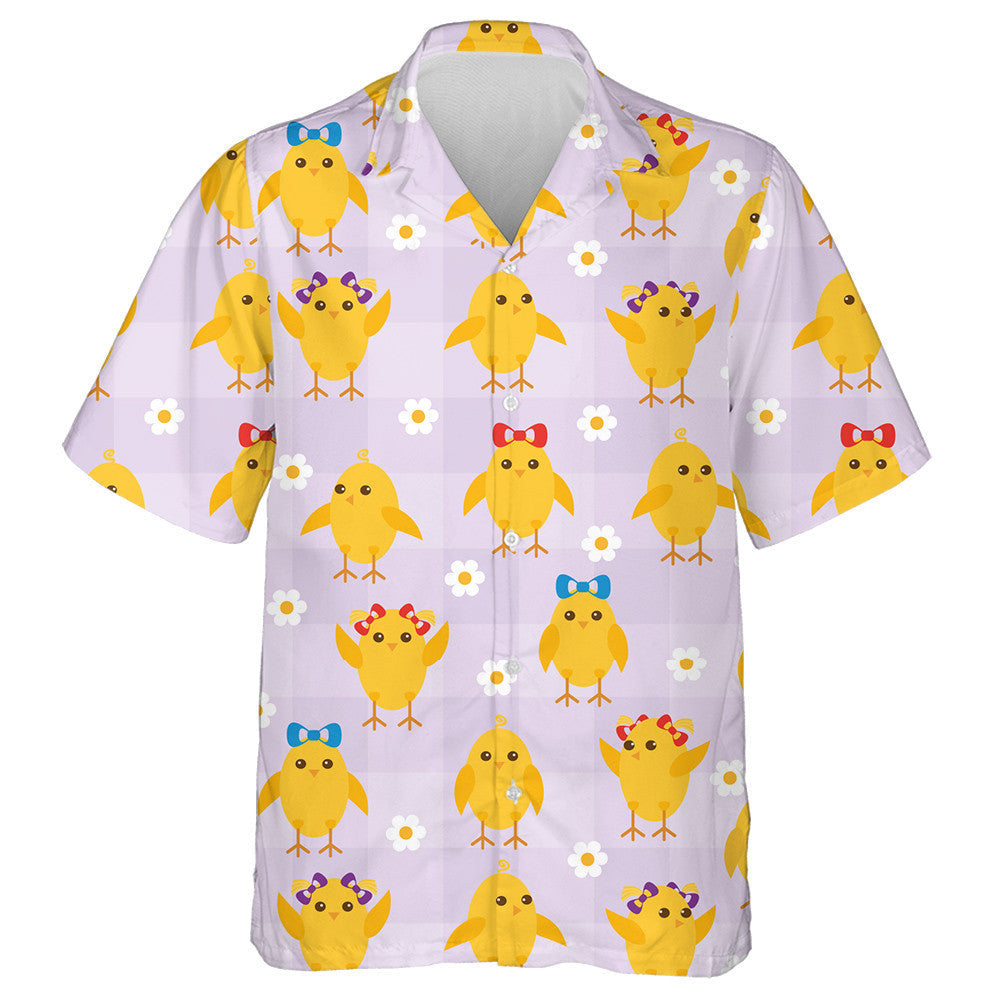 Sicín Le Carbhait Bhogha Agus Bláthanna ar Violet Cúlra Léine Haváís, Bronntanas Léine Haváí, Bronntanas Nollag