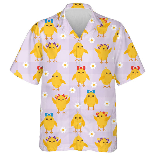 Sicín Le Carbhait Bhogha Agus Bláthanna ar Violet Cúlra Léine Haváís, Bronntanas Léine Haváí, Bronntanas Nollag