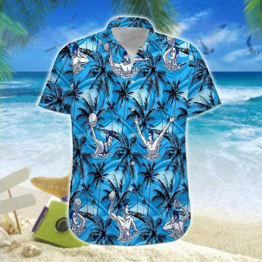 Water Polo And Blue Sea Design Hawaiian Shirt, Hwaiian For Gift