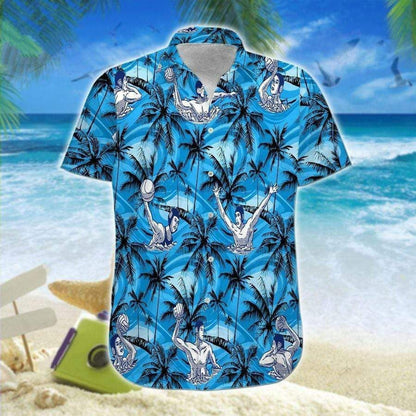 Water Polo And Blue Sea Design Hawaiian Shirt, Hwaiian For Gift
