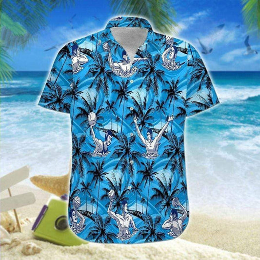 Water Polo And Blue Sea Design Hawaiian Shirt, Hwaiian For Gift
