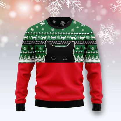 Meow Meow Black Cat Geansaí Nollag Gránna Unisex ban &amp; fir, meaitseáil lánúineacha, cairde, leannán cat, bronntanais geansaí teaghlaigh greannmhar (móide an méid atá ar fáil), geansaí gránna Nollag, Bronntanas Nollag, Bronntanas Nollag 2024