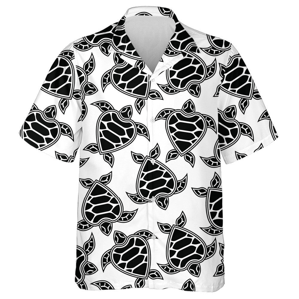 Black And White Little Turtles Vintage Background Hawaiian Shirt, Hawaiian Shirt Gift, Christmas Gift