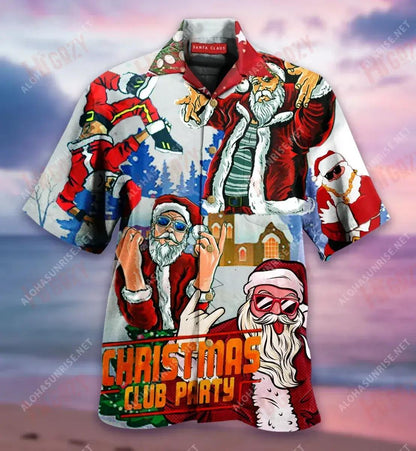 Damhsa Santa Cosúil le Réalta Unisex Léine Haváís Laethanta Saoire Muinchille Gearr Léinte Haváís Saincheaptha Patrún Léine Haváís, Bronntanas Léine Haváís, Bronntanas Nollag