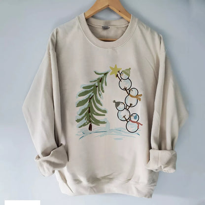 Fear Sneachta Stackable le Geansaí Crann, Geansaí Nollag gleoite, Geansaí Geimhridh na Nollag