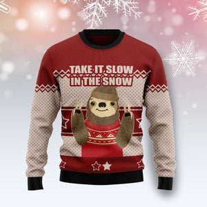 Take It Slow In The Snow Ugly Christmas Sweater,Christmas Ugly Sweater,Christmas Gift,Gift Christmas 2022