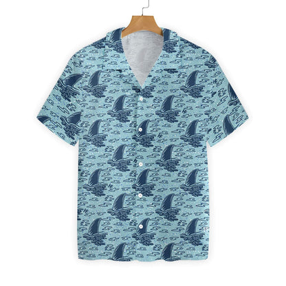 Shark Pattern In The Ocean Hawaiian Shirt,Hawaiian Shirt Gift, Christmas Gift