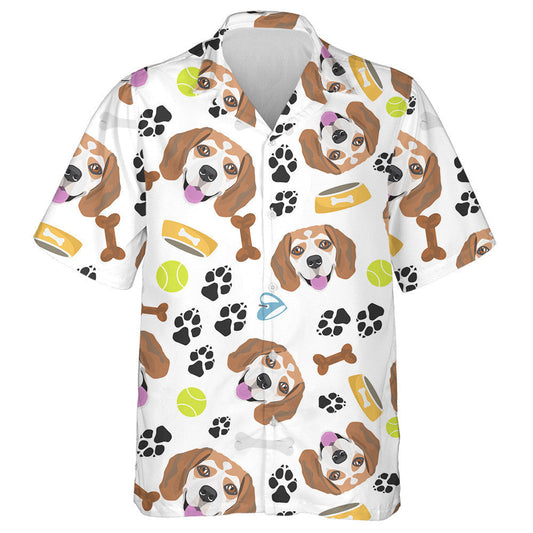 Smiling Dog Beagle With Dog Stuff Hawaiian Shirt,Hawaiian Shirt Gift, Christmas Gift